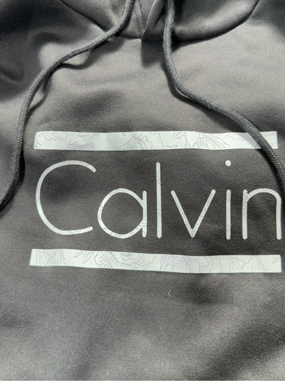 Calvin Klein Black Cropped Hoodie & Lounge Pants Set with White Accents - Picture 6 of 9
